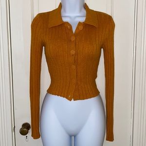 Mustard sweater cardigan
